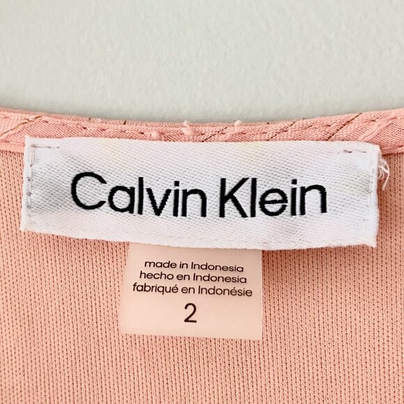 CALVIN KLEIN Peach Dress - Size 2 - Picture 6 of 7